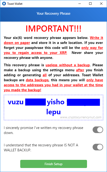 ripple wallet recovery phrase